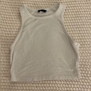 Shein White ribbed halter top